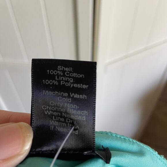 Ann Taylor Factory Womens Skirt Size 4 Petite 4P Teal Eyelet Pencil Easter NEW - Picture 6 of 6